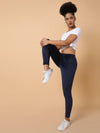 Women Solid Navy Blue Track Pant-AN-32-Navyblue