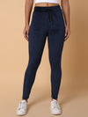 Women Solid Navy Blue Track Pant-AN-32-Navyblue