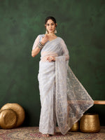 Suha Womens Fashion Ethnic Silver Color Sarees-MLSHWSA1453SLR0ONE