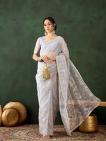 Suha Womens Fashion Ethnic Silver Color Sarees-MLSHWSA1453SLR0ONE