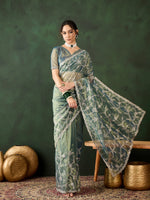 Suha Womens Fashion Ethnic Teal Color Sarees-MLSHWSA1455TEL0ONE