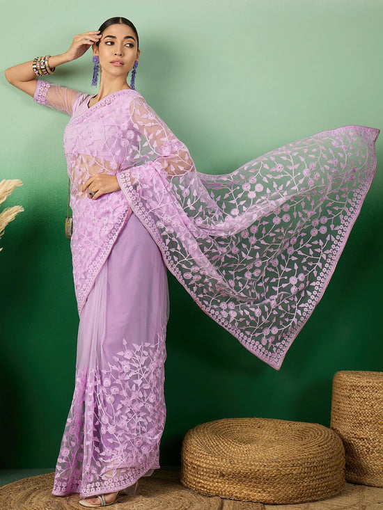 Suha Womens Fashion Ethnic Lavender Color Sarees-MLSHWSA1318LVR0ONE