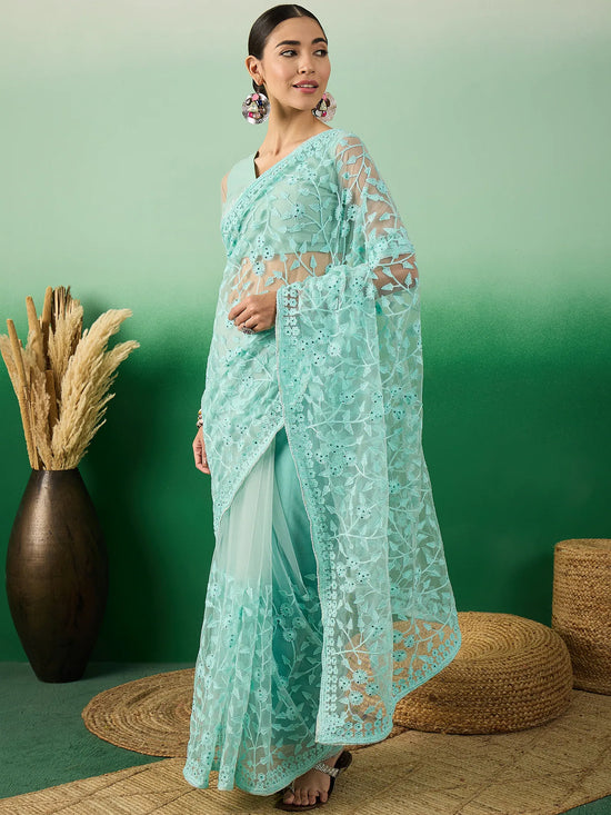 Suha Womens Fashion Ethnic Sea Green Color Sarees-MLSHWSA1321SGR0ONE