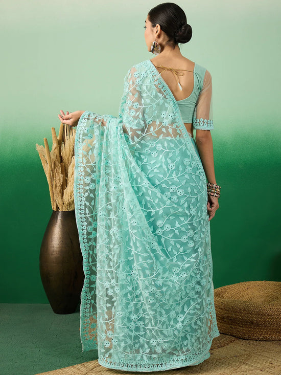 Suha Womens Fashion Ethnic Sea Green Color Sarees-MLSHWSA1321SGR0ONE