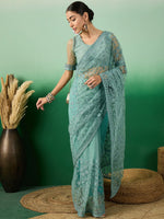 Suha Womens Fashion Ethnic Teal Color Sarees-MLSHWSA1323TEL0ONE