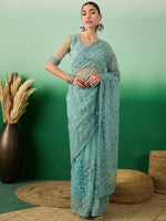 Suha Womens Fashion Ethnic Teal Color Sarees-MLSHWSA1323TEL0ONE