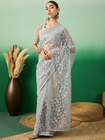 Suha Womens Fashion Ethnic Grey Color Sarees-MLSHWSA1324GRY0ONE