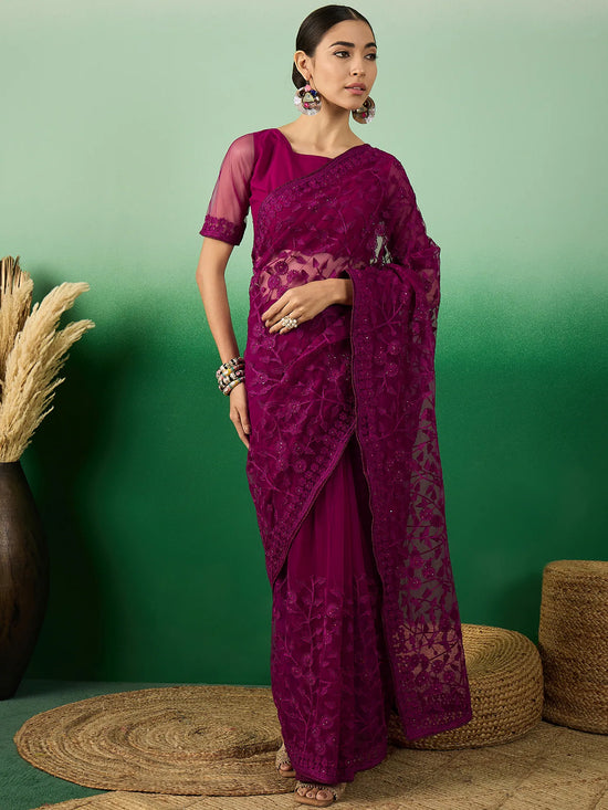 Suha Womens Fashion Ethnic Purple Color Sarees-MLSHWSA1326PUP0ONE