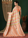 Saree Mall Women's  Cotton Peach Woven Design Designer Saree With Blouse Piece-ANUPMA4001