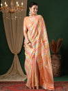 Saree Mall Women's  Cotton Peach Woven Design Designer Saree With Blouse Piece-ANUPMA4001