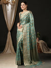 Saree Mall Women's Satin  Turquoise Woven Design Designer Saree With Blouse Piece-AQRIUS04A