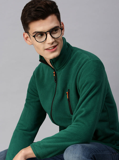 Men Solid Green Sweatshirt-AR-1672-Green