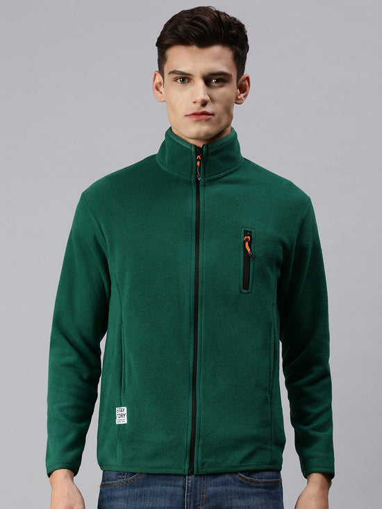 Men Solid Green Sweatshirt-AR-1672-Green