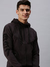 Men Hooded Solid Grey Sweatshirt-AR-1685-Darkgrey