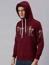 Men Hooded Graphic Print Multi Sweatshirt-AR-1686-Maroon