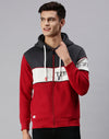 Men Hooded Colourblocked Multi Sweatshirt-AR-1690-Greyred