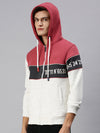 Men Hooded Colourblocked Red Sweatshirt-AR-1690-Redwhite