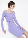 Women Solid Purple Bodycon Dress with Shrug-AR-5688-Purple