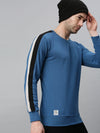 Men Solid Blue Sweatshirt-AR-7454-Blue