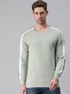 Men Striped Green Sweatshirt-AR-7454-Green