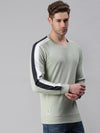 Men Striped Green Sweatshirt-AR-7454-Green