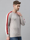 Men Striped Grey Sweatshirt-AR-7454-Grey