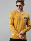 Men Printed Yellow Sweatshirt-AR-7526-Yellow