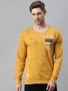 Men Printed Yellow Sweatshirt-AR-7526-Yellow