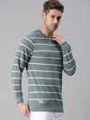 Men Striped Green Sweatshirt-AR-7581-Green