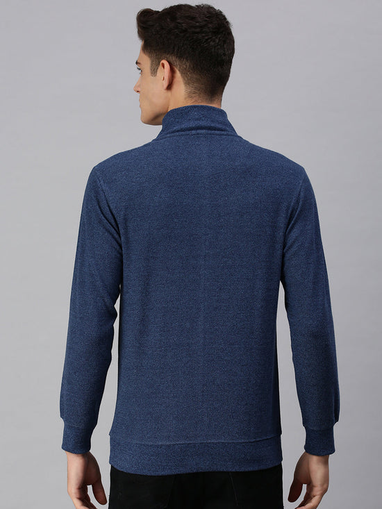 Men Solid Blue Sweatshirt-AR-7653-Blue