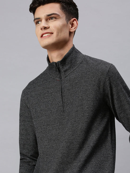 Men Solid Grey Sweatshirt-AR-7653-Darkgrey