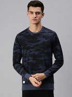 Men Camouflage Navy Blue Sweatshirt-AR-7659-Blue