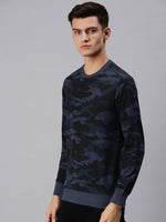 Men Camouflage Navy Blue Sweatshirt-AR-7659-Blue