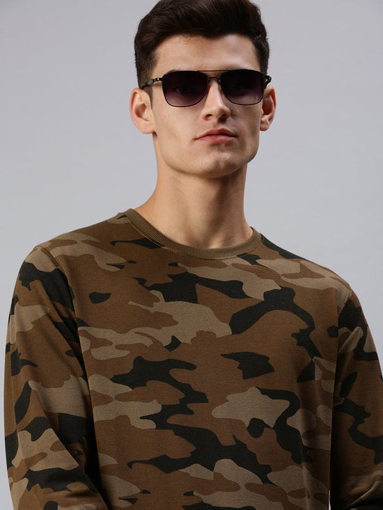 Men Camouflage Multi Sweatshirt-AR-7659-Olive