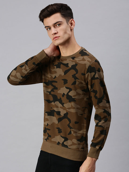 Men Camouflage Multi Sweatshirt-AR-7659-Olive