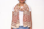 Bagru Hand Block Printed And Hand Embroidered Scarf Bounce