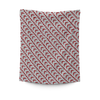 Handblock Printed Red Geometric Triangles On White Base