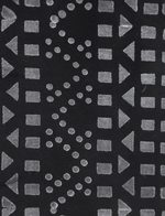 Handblock Printed White Geometric Design On Black Base