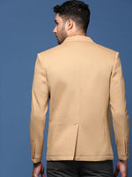 Men Khaki Slim Fit Single Breasted Blazer-AR-Z1-Khaki