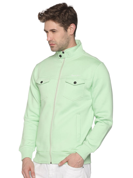 Men Solid Green Sweatshirt-ARTB1639-Ltgreen