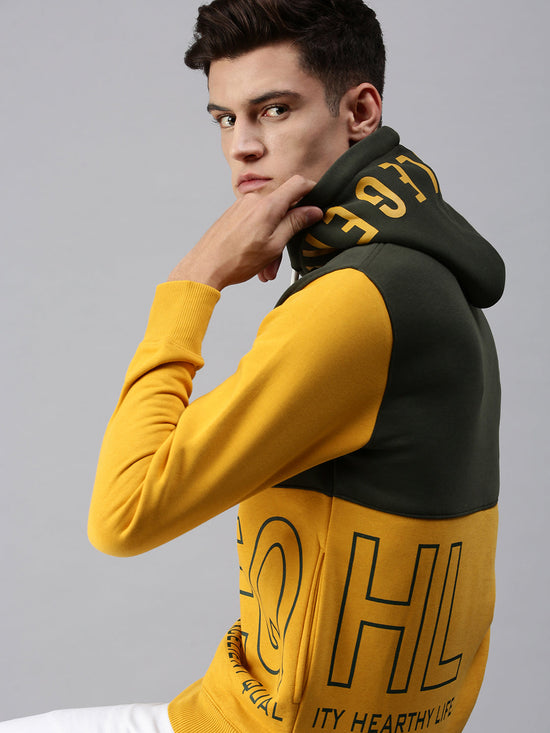 Men Solid Green Sweatshirt-ARTB1640-Oliveyellow