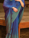 Saree Mall Women's Chiffon Blue Embellished Celebrity Saree With Blouse Piece-ARUNA07