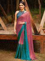 Saree Mall Women's Chiffon Mauve Embellished Celebrity Saree With Blouse Piece-ARUNA11