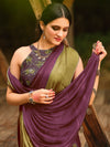 Saree Mall Women's Chiffon Purple Embellished Celebrity Saree With Blouse Piece-ARUNA12