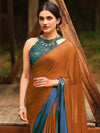 Saree Mall Women's Chiffon Rust Embellished Celebrity Saree With Blouse Piece-ARUNA14