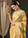 Saree Mall Women's Georgette Yellow Woven Design Designer Saree With Blouse Piece-ARYA1704