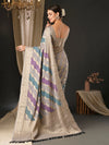 Saree Mall Women's Georgette Grey Woven Design Designer Saree With Blouse Piece-ARYA1706