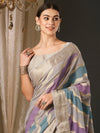 Saree Mall Women's Georgette Grey Woven Design Designer Saree With Blouse Piece-ARYA1706