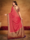 Saree Mall Women's Georgette Red Woven Design Designer Saree With Blouse Piece-ARYA1905