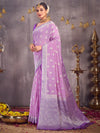 Saree Mall Women's Georgette Mauve Woven Design Designer Saree With Blouse Piece-ARYA2402